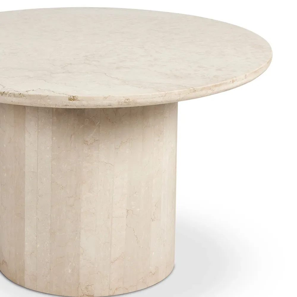 Orkins Round Outdoor Dining Table - Cream, Marble
