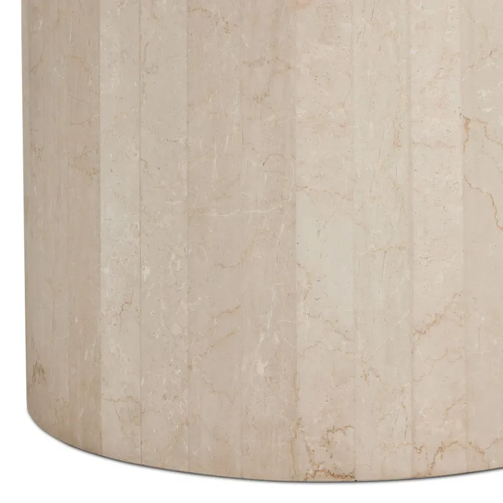 Orkins Round Outdoor Dining Table - Cream, Marble