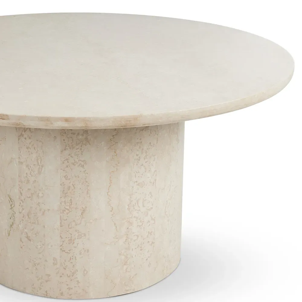 Orkins Round Outdoor Dining Table - Cream, Marble