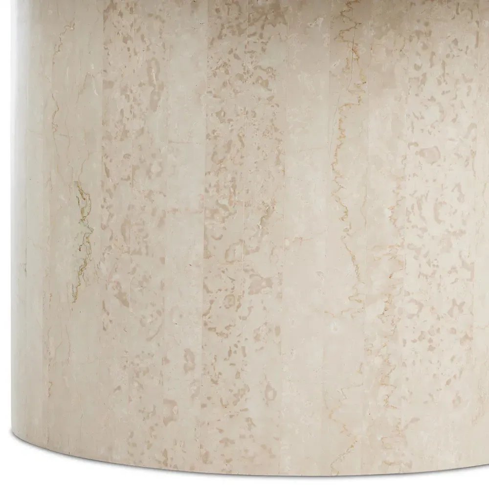 Orkins Round Outdoor Dining Table - Cream, Marble