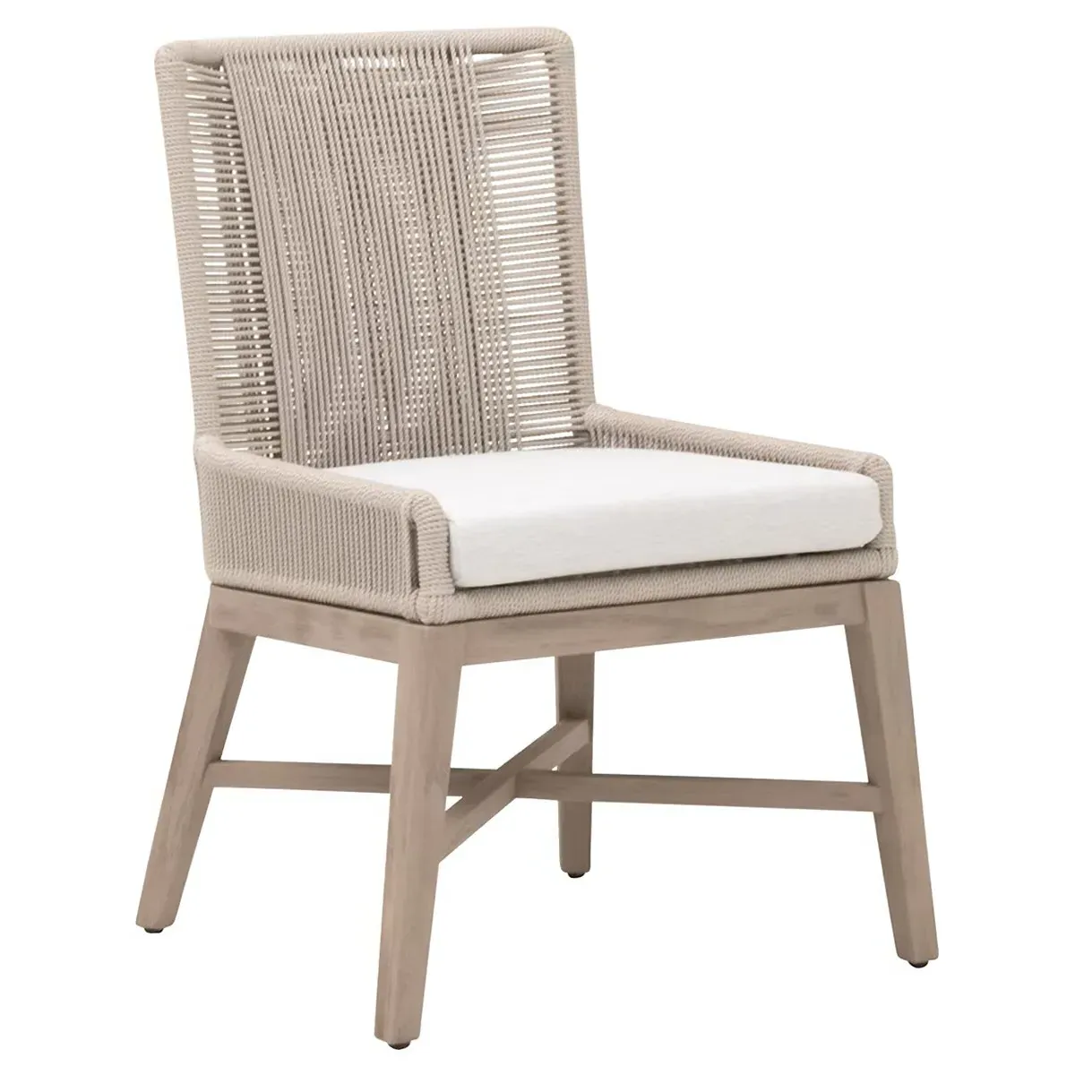 Orla Coastal Outdoor Woven Dining Chair Set of 2 - Brown, Teak