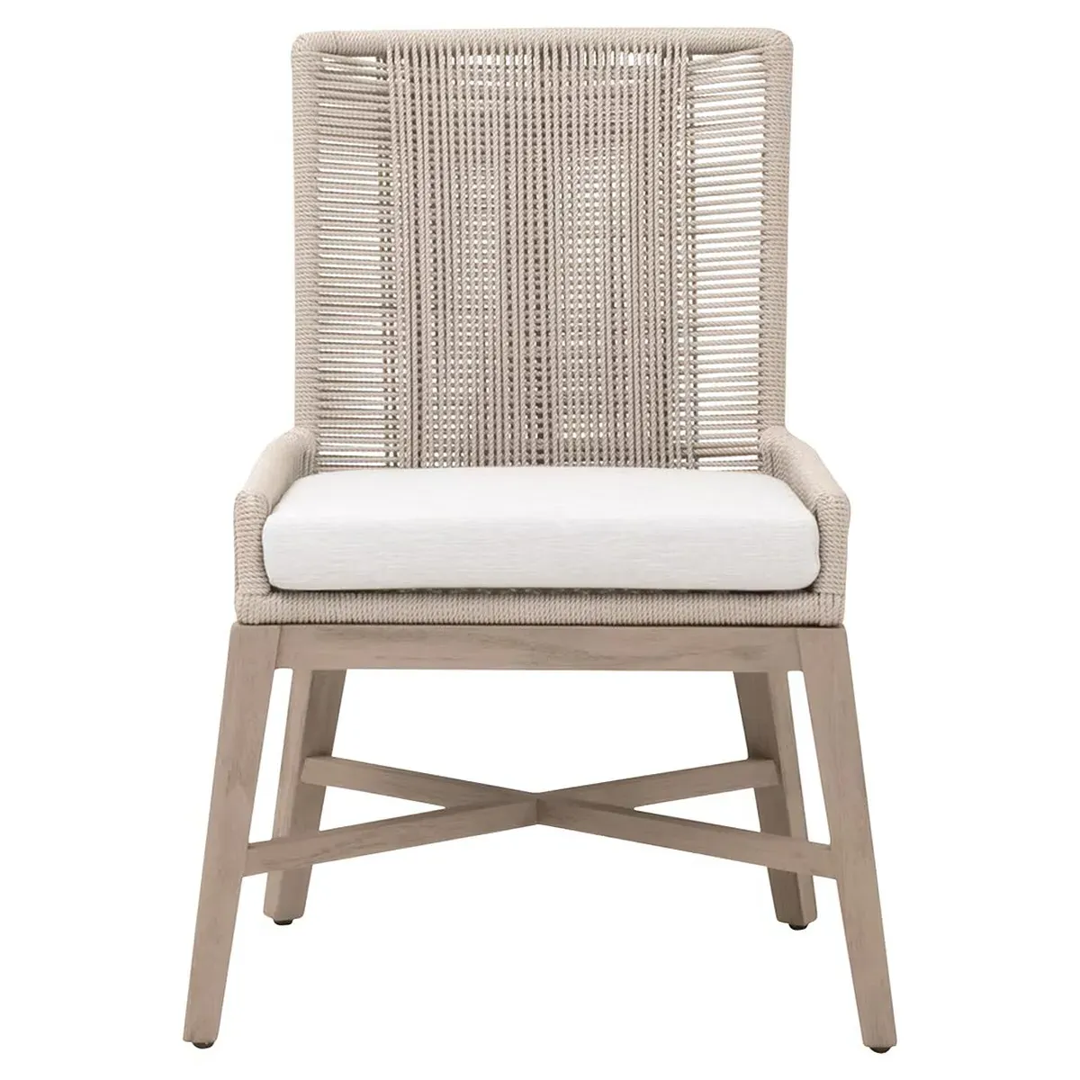 Orla Coastal Outdoor Woven Dining Chair Set of 2 - Brown, Teak