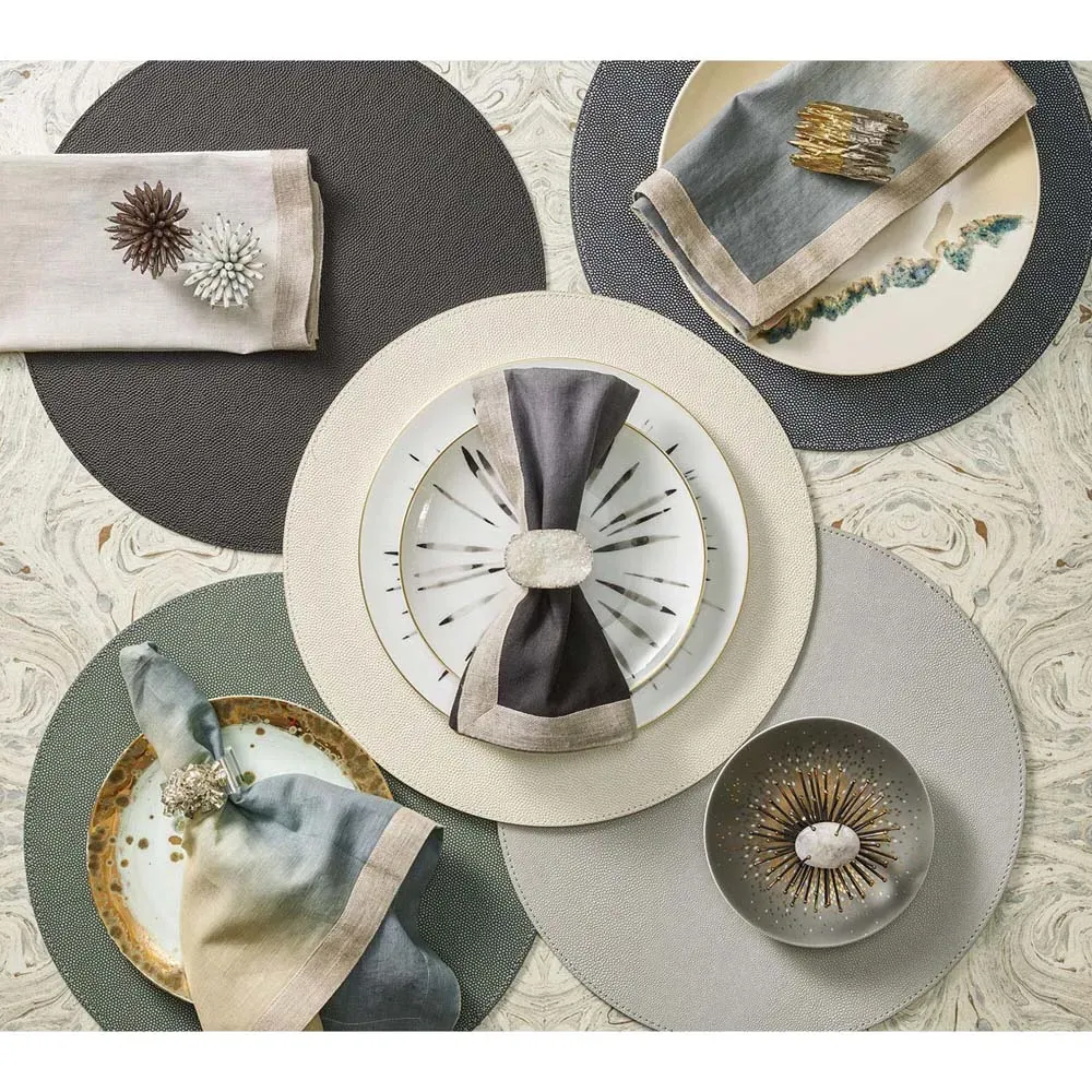 Orlando Shagreen Placemat Set of 4 - White, Polyurethane