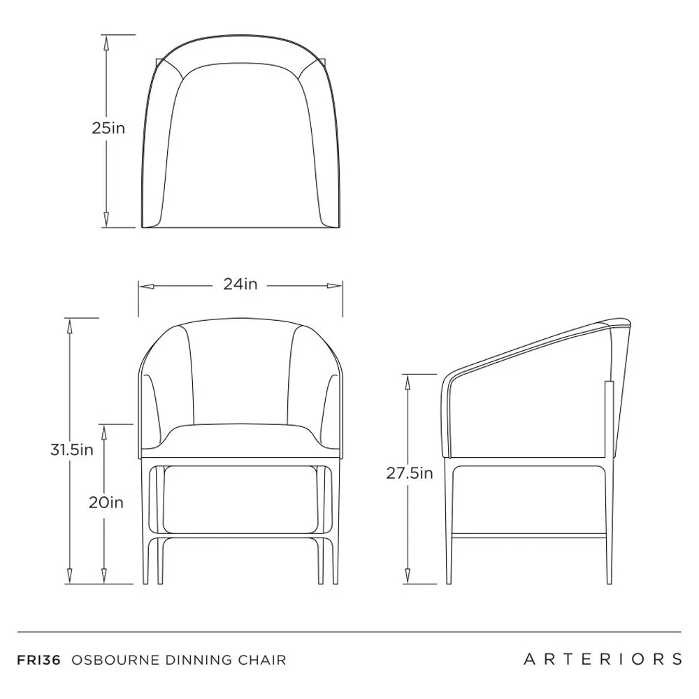 Osbourne Dining Arm Chair - Cream, Iron