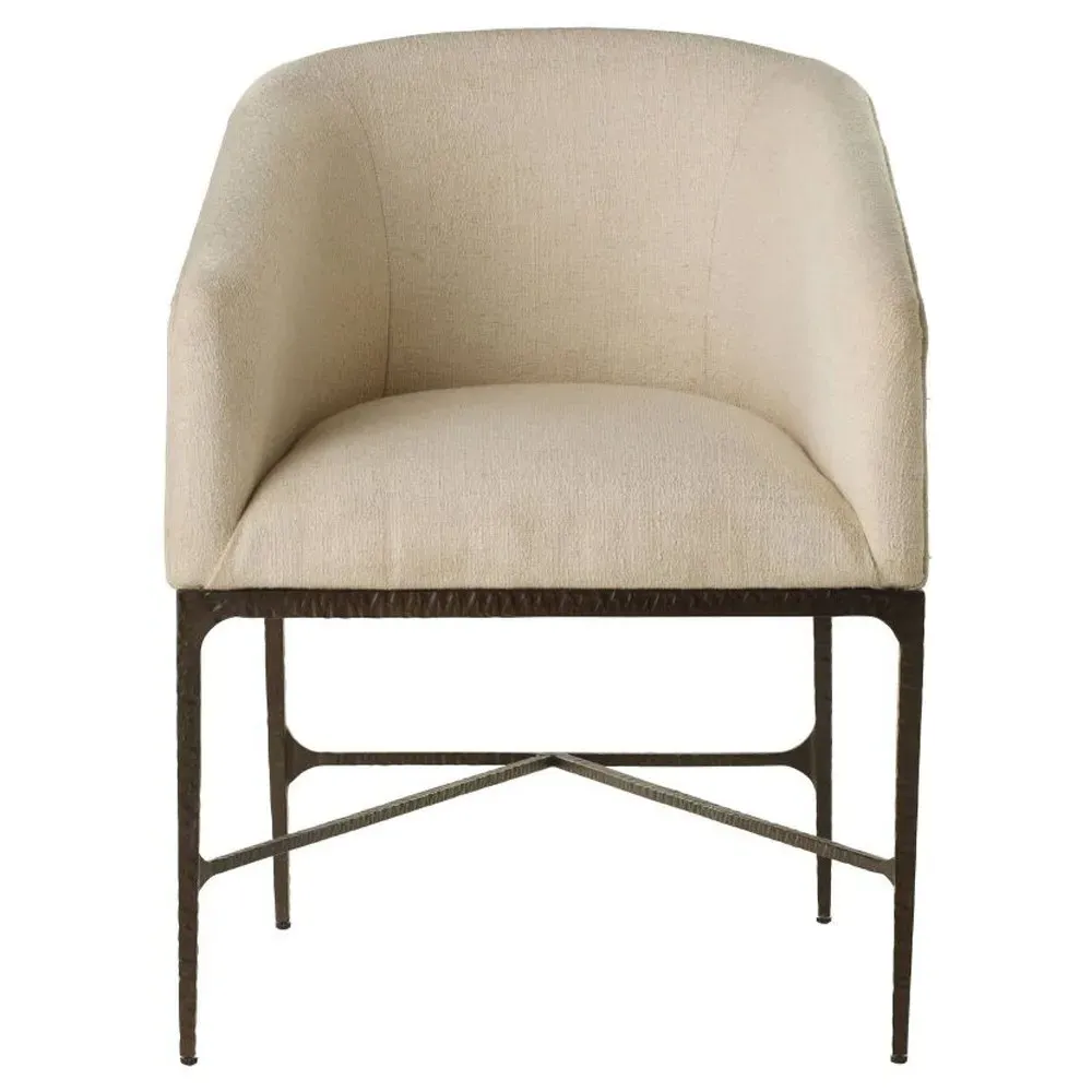 Osbourne Dining Arm Chair - Cream, Iron