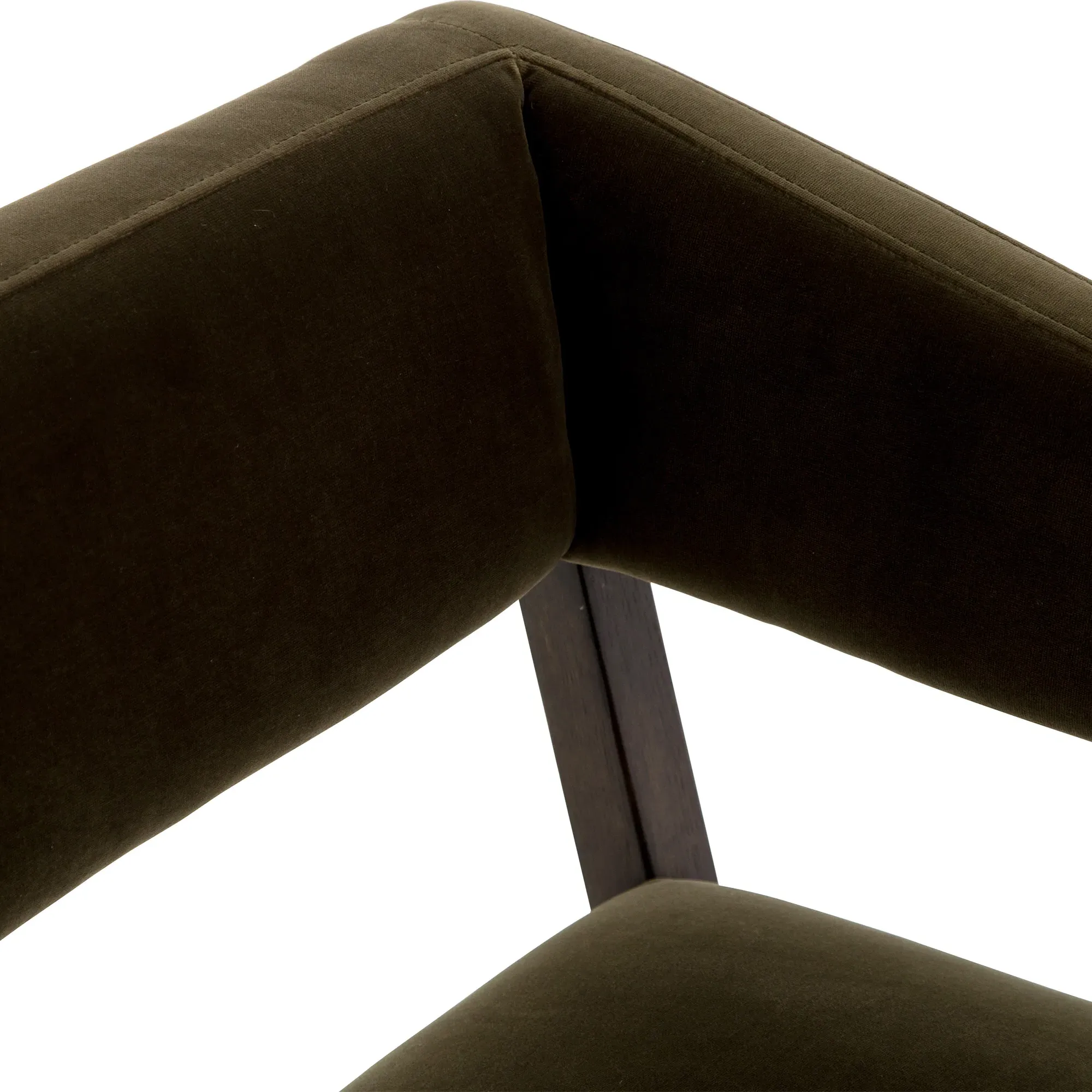 Oscar Mid Century Club Arm Chair - Olive Green, Oak