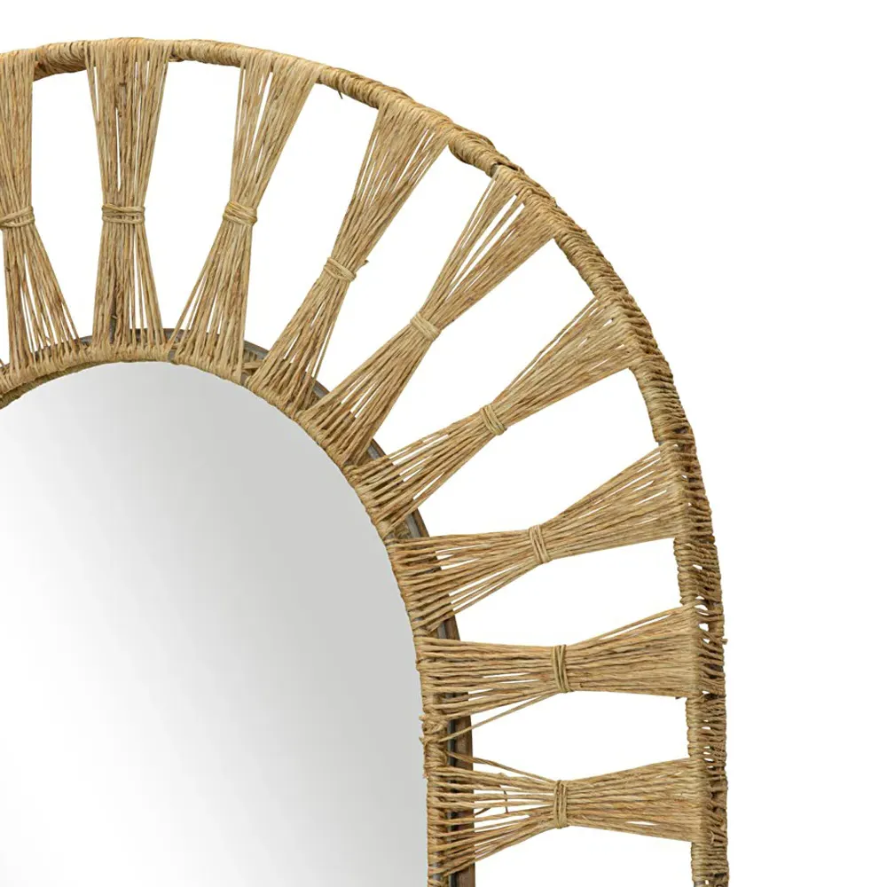 Oscar Oval Wall Mirror - Brown, Jute