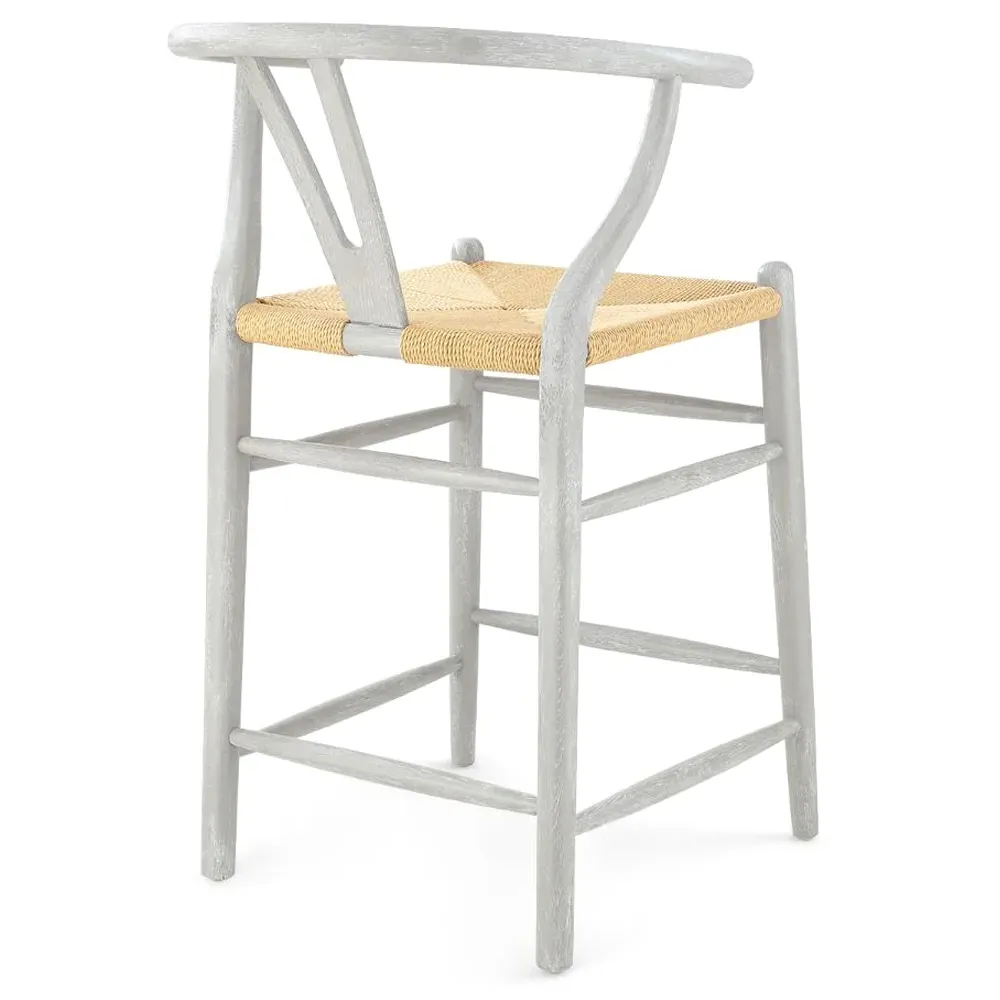Oslo Counter Stool with Rope Seat - Grey, Oak