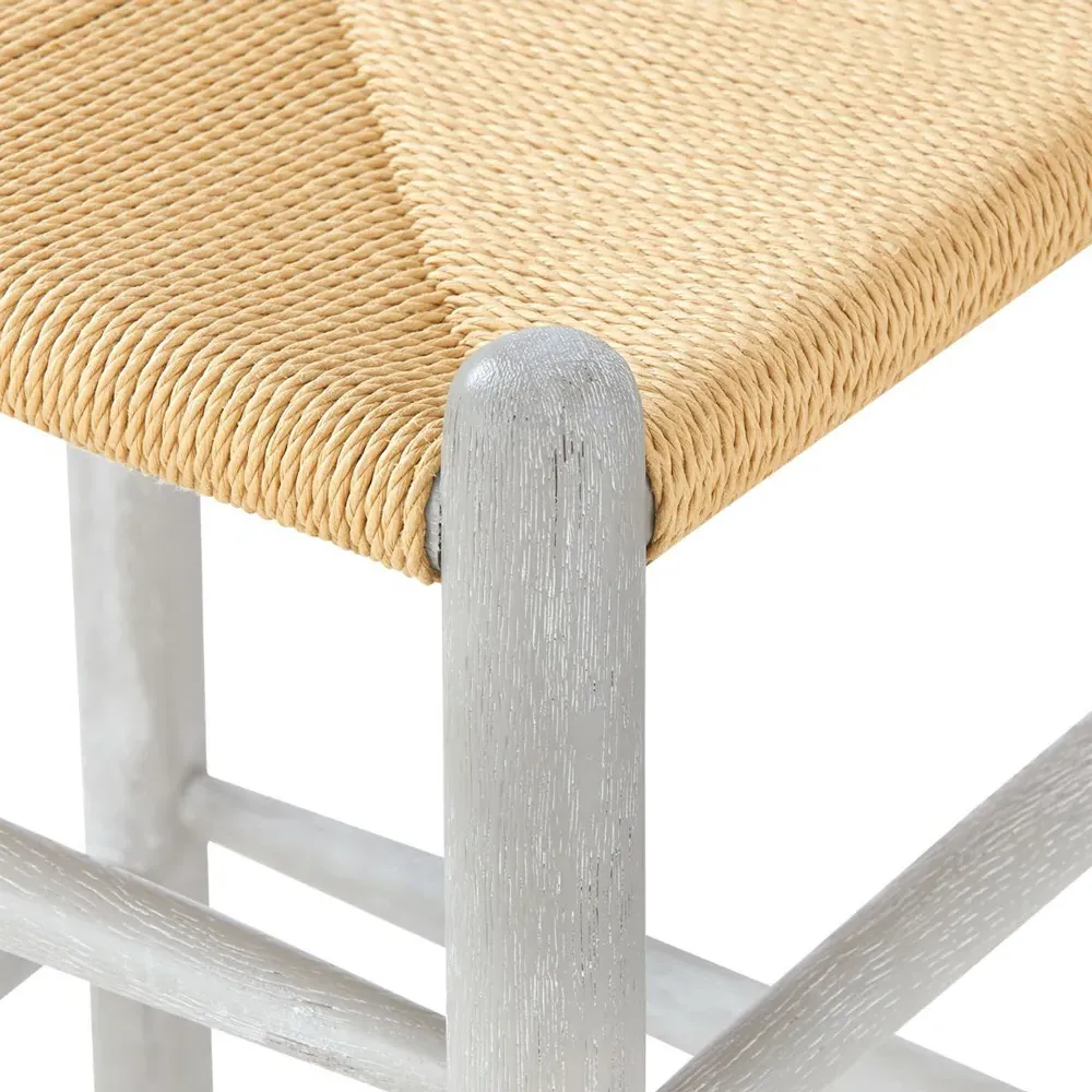 Oslo Counter Stool with Rope Seat - Grey, Oak