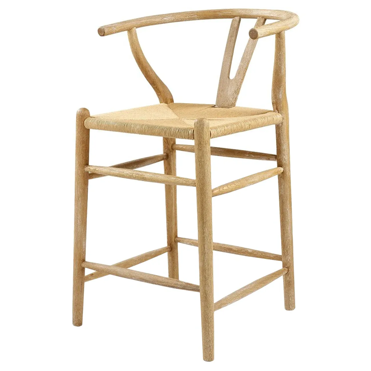 Oslo Counter Stool with Woven Rope Seat - Natural, Oak