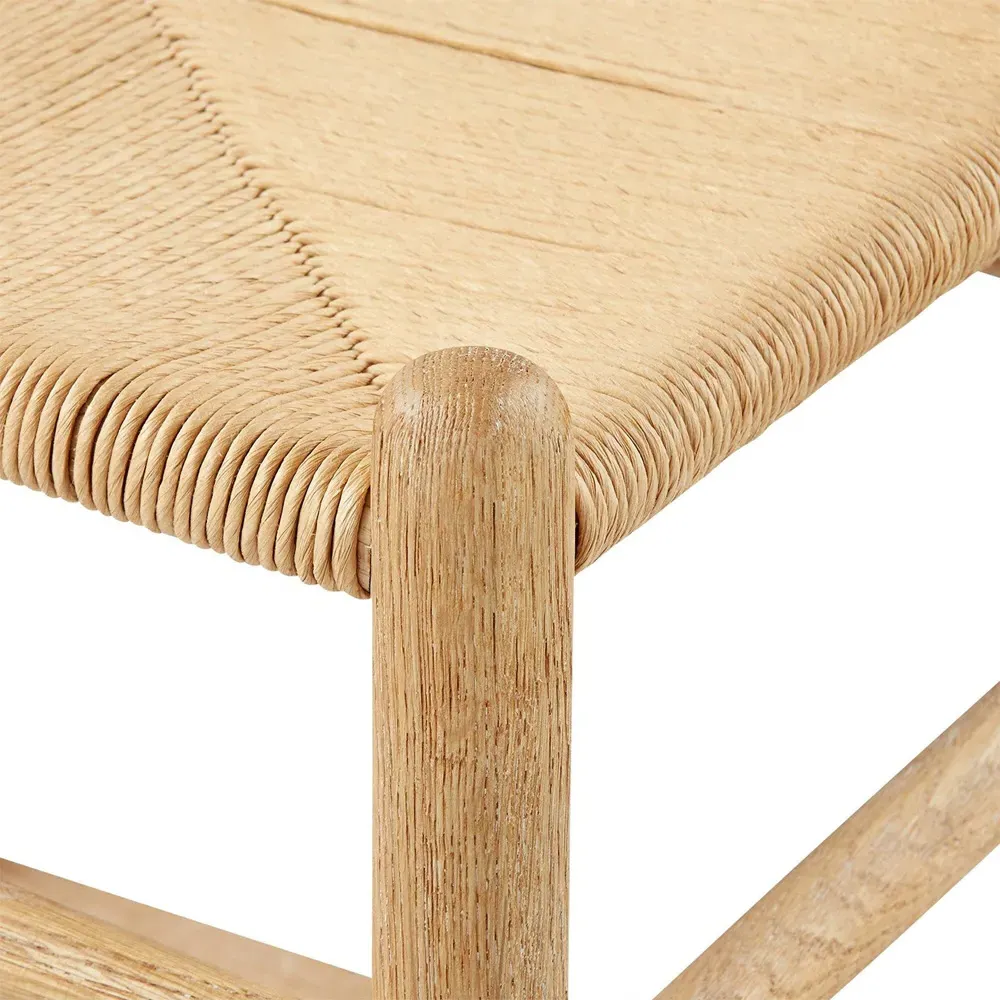 Oslo Counter Stool with Woven Rope Seat - Natural, Oak