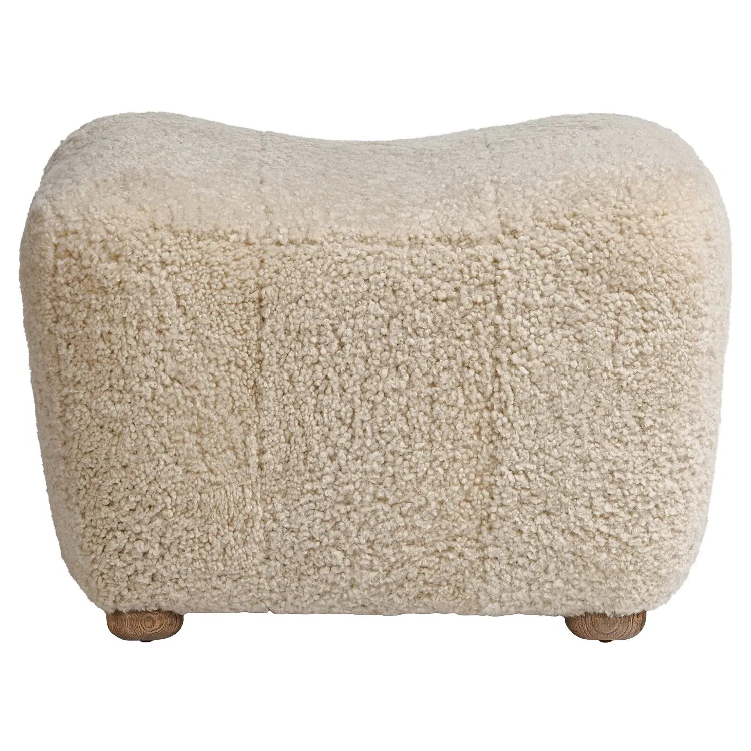 Oslo Shearling Ottoman - Beige, Oak image