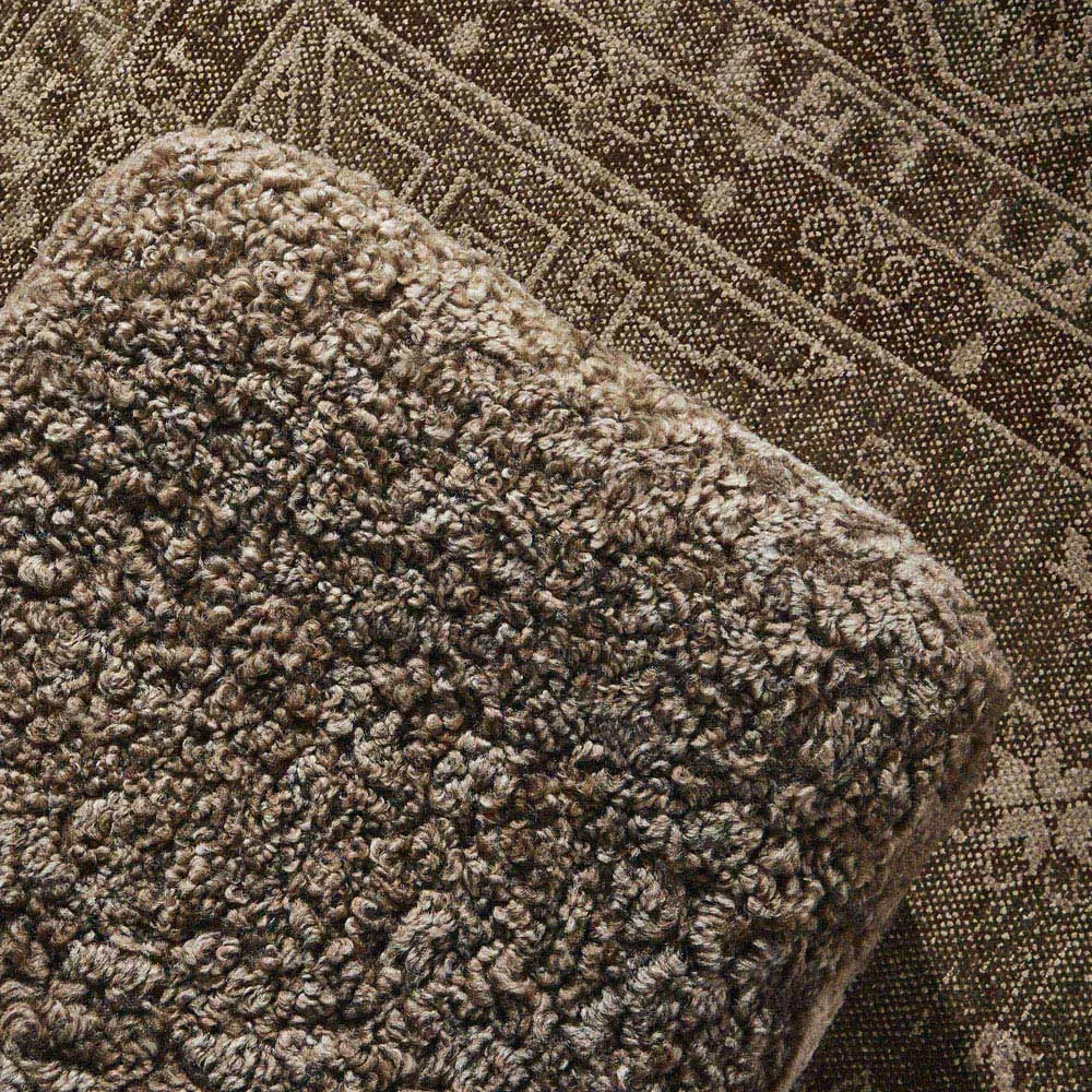 Oslo Shearling Ottoman - Taupe, Oak