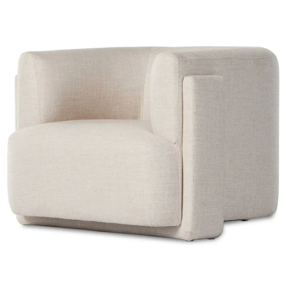 Oswald Barrel Chair - Cream, Performance Fabric