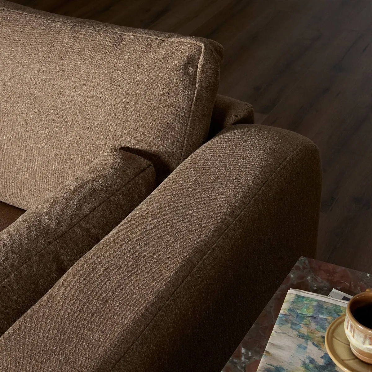 Otis Corner Sectional - Brown, Performance Fabric