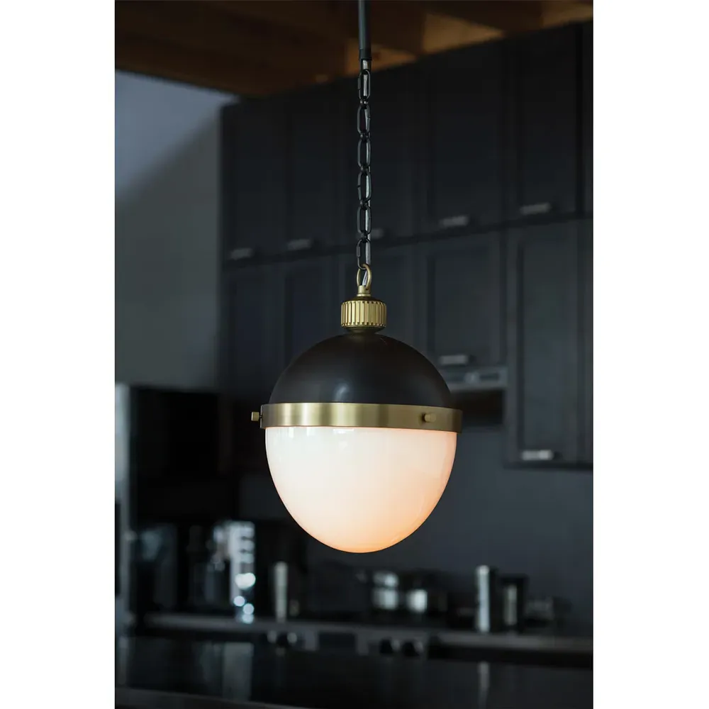 Otis Small Pendant Light - Black, Glass