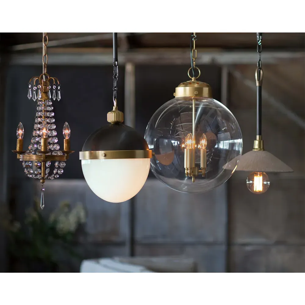 Otis Small Pendant Light - Black, Glass