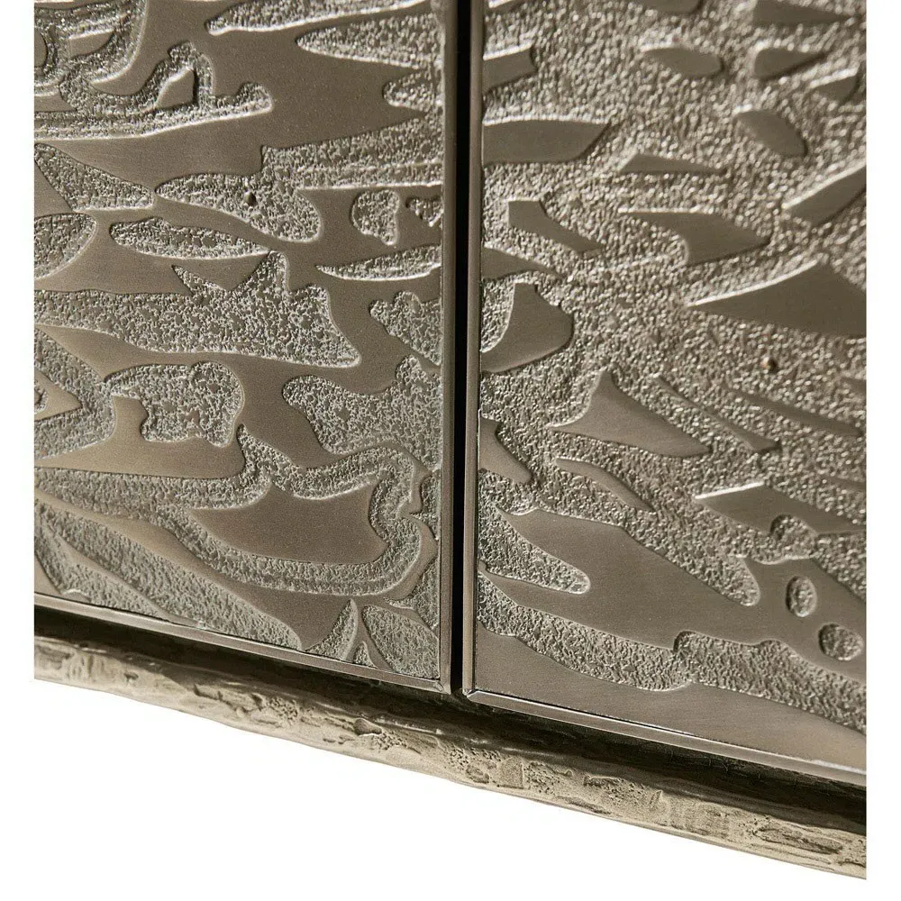 Otto Etched Water Steel Sideboard - Yellow-Gold, Oak