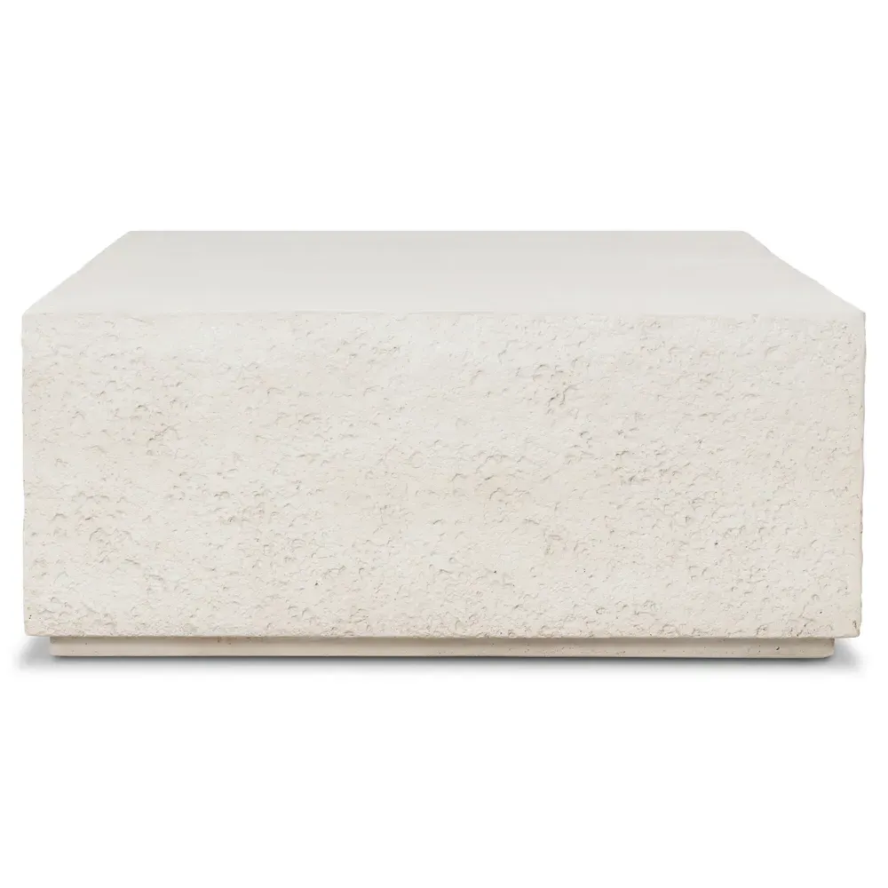 Otto Rectangular Coffee Table - White, Concrete