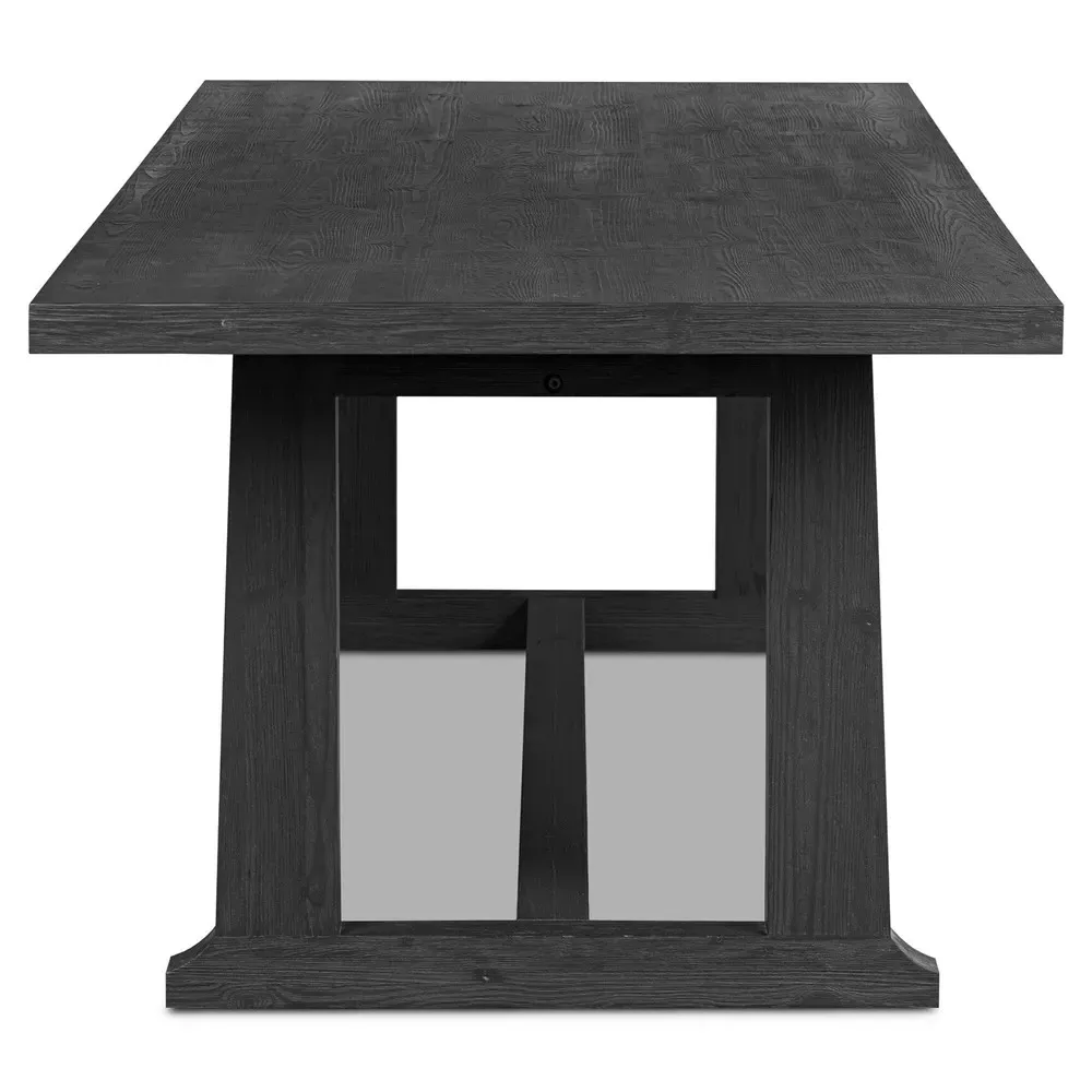 Otto Rectangular Dining Table - Black, Pine Wood