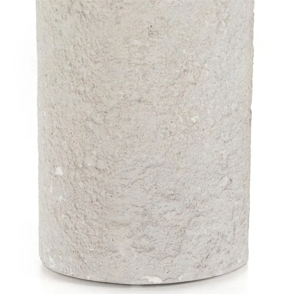 Otto Round End Table - White, Concrete