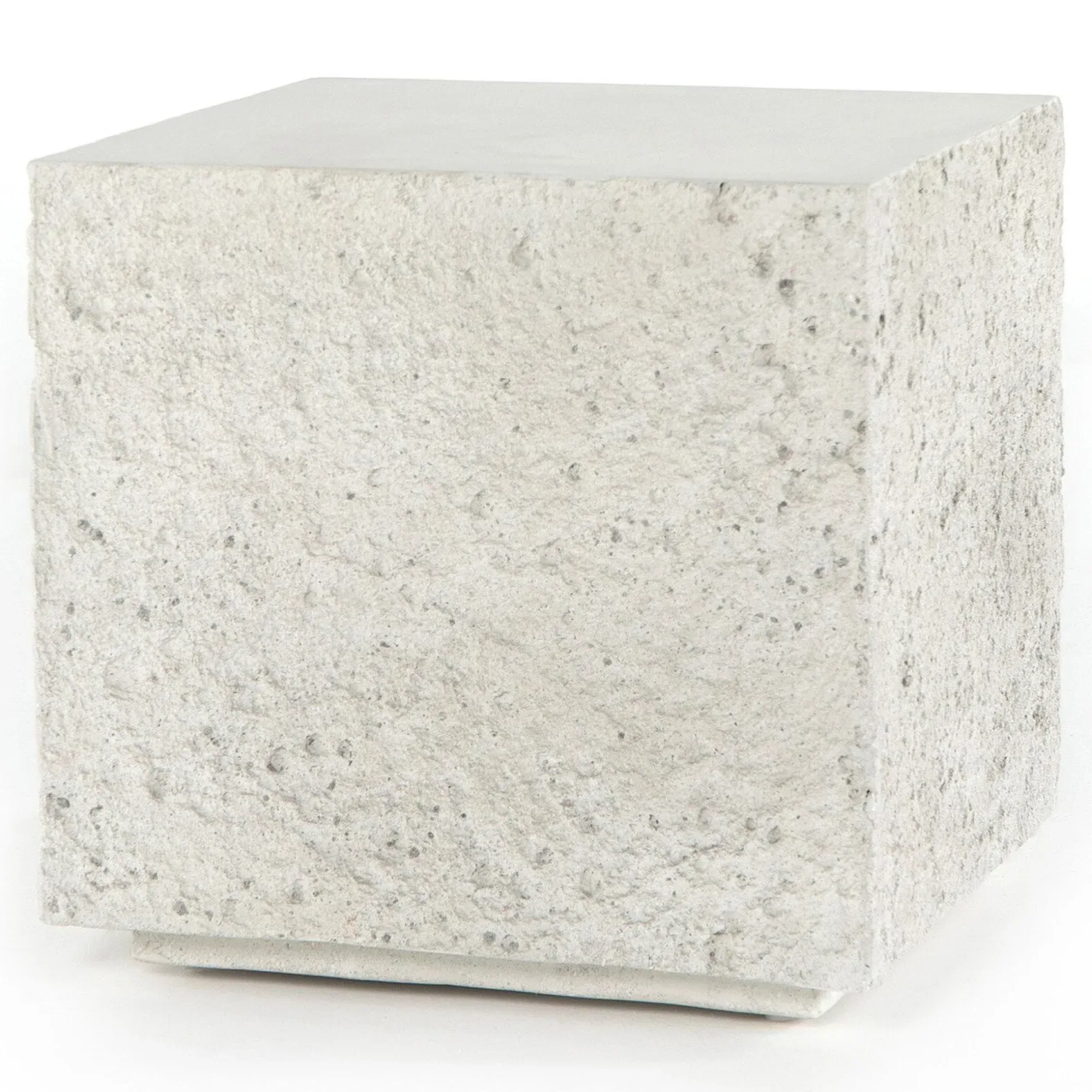 Otto Square End Table - White, Concrete