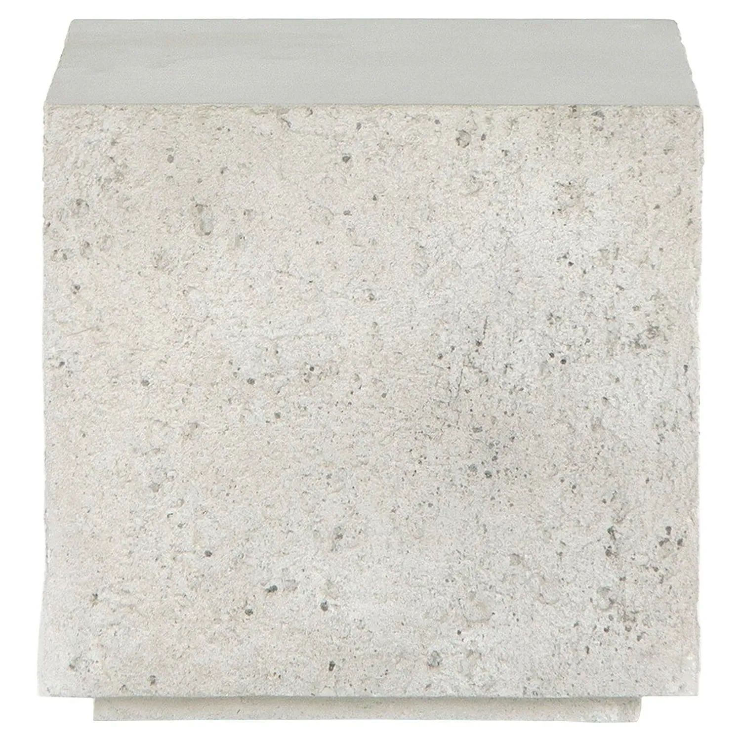 Otto Square End Table - White, Concrete