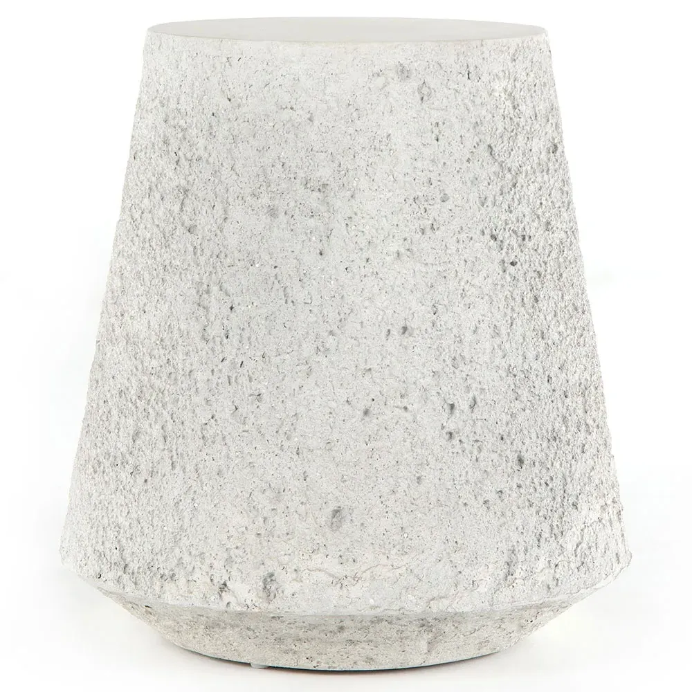Otto Tapered End Table - White, Concrete