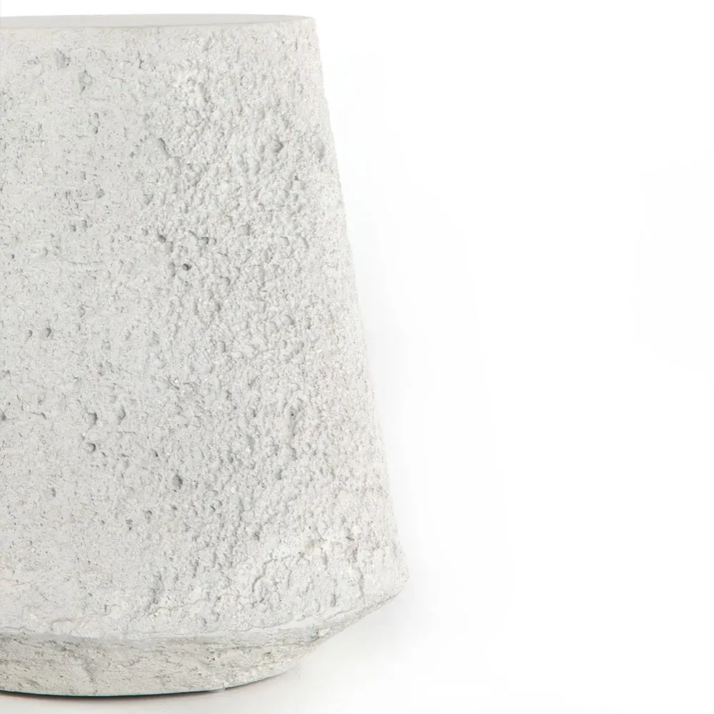 Otto Tapered End Table - White, Concrete