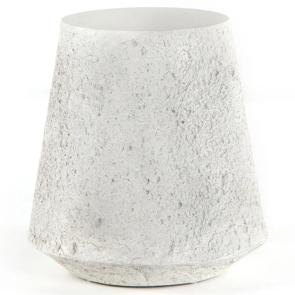 Otto Tapered End Table - White, Concrete