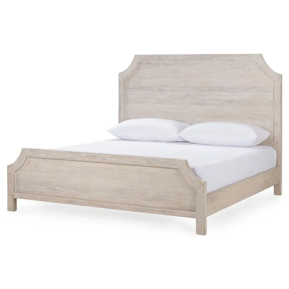 Ovide King Size Bed Frame - Natural Brown, Mango Wood