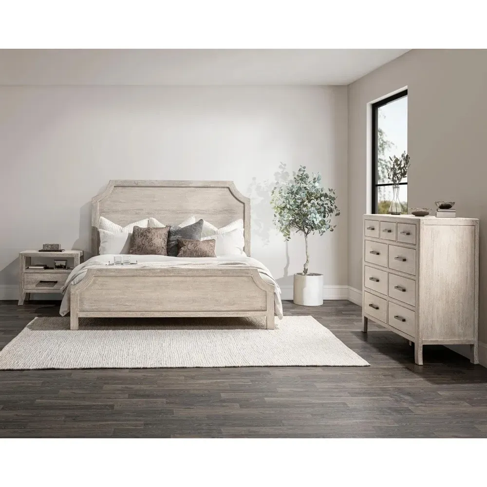 Ovide King Size Bed Frame - Natural Brown, Mango Wood