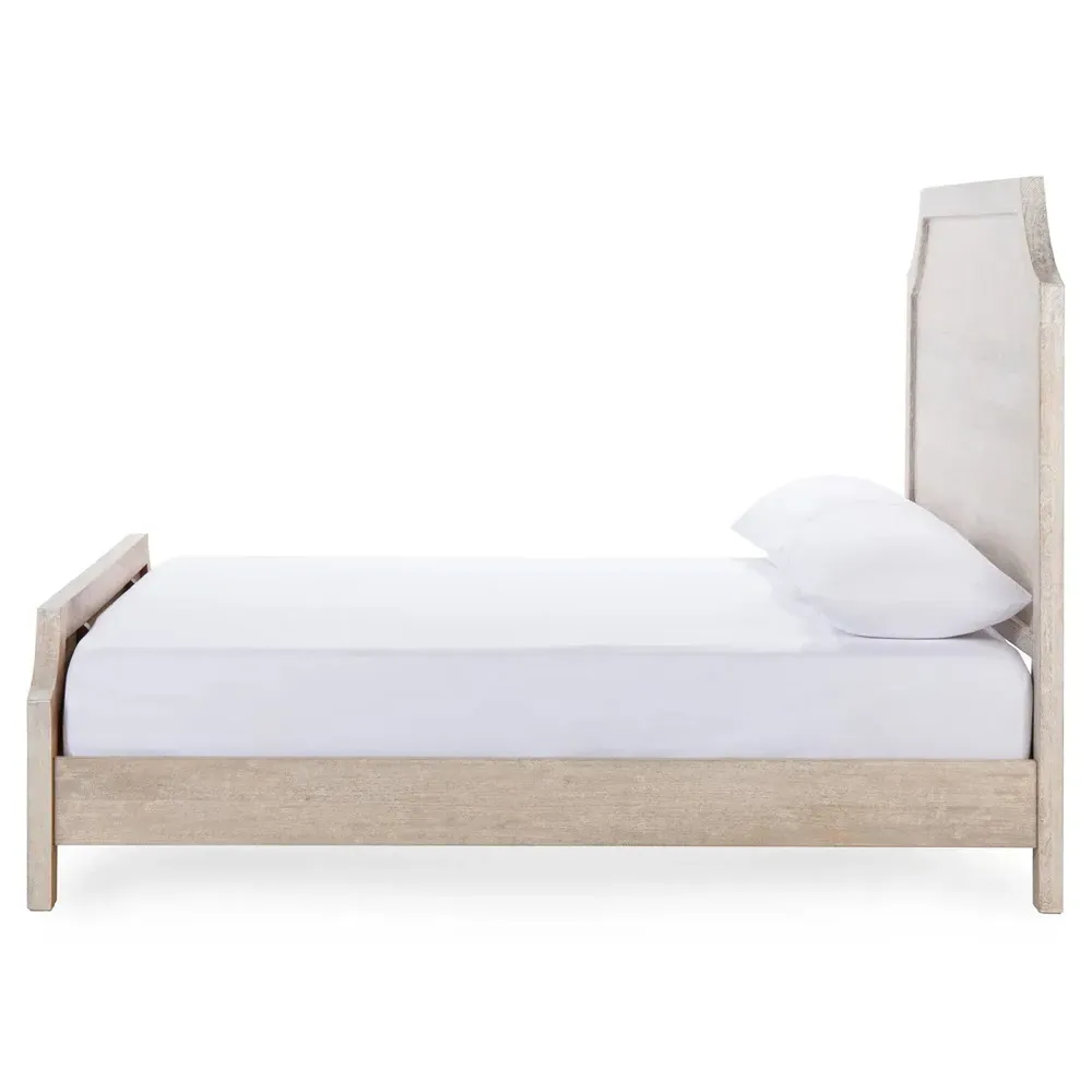 Ovide King Size Bed Frame - Natural Brown, Mango Wood