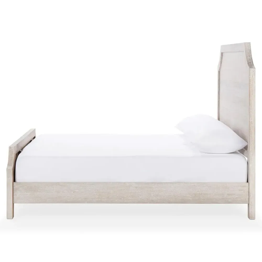 Ovide Queen Size Bed Frame - Natural Brown, Mango Wood