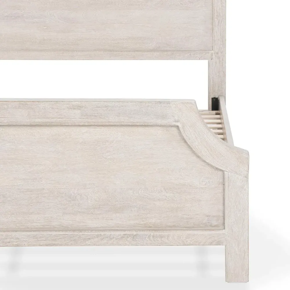 Ovide Queen Size Bed Frame - Natural Brown, Mango Wood