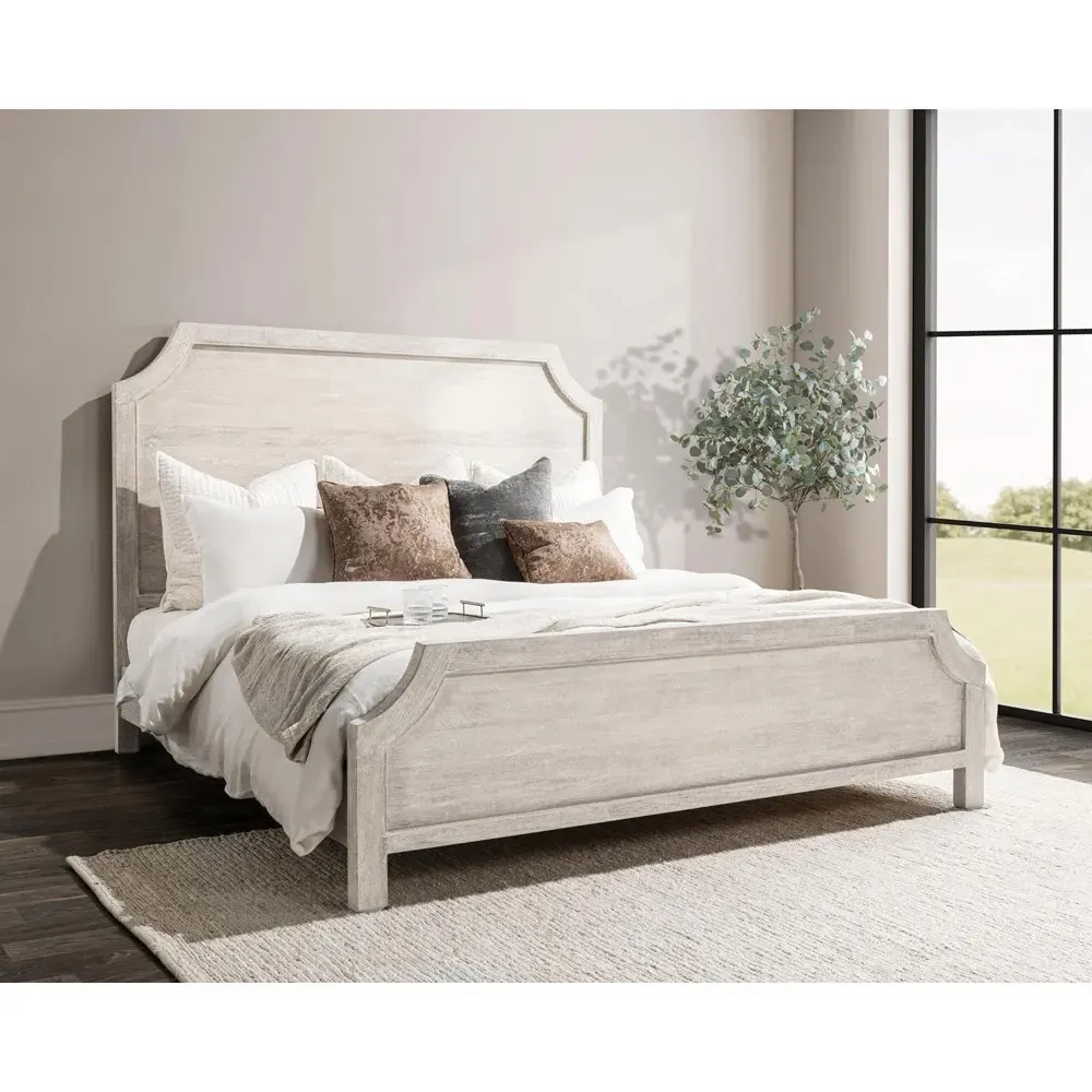 Ovide Queen Size Bed Frame - Natural Brown, Mango Wood