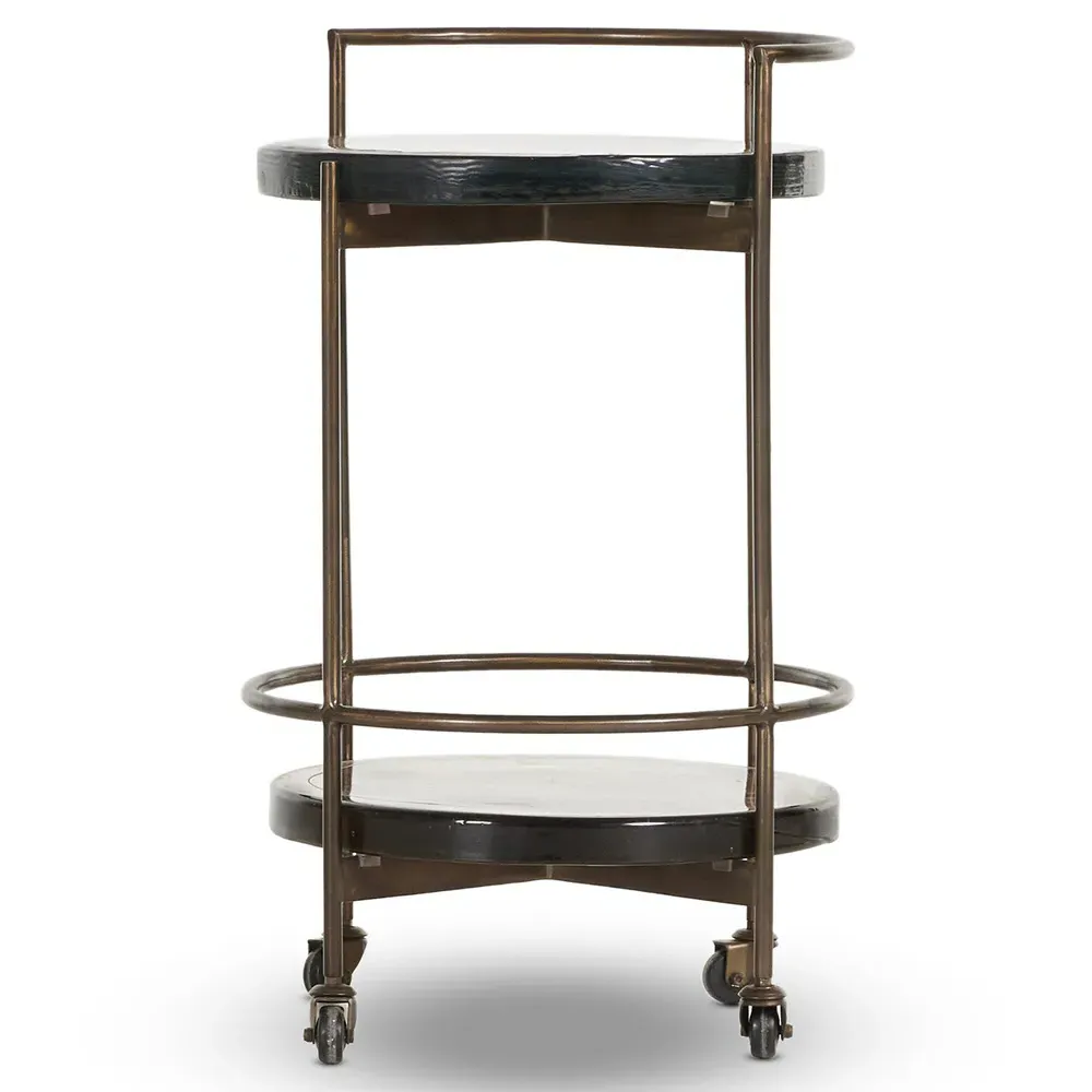 Ovidia Bar Cart - Brown, Glass