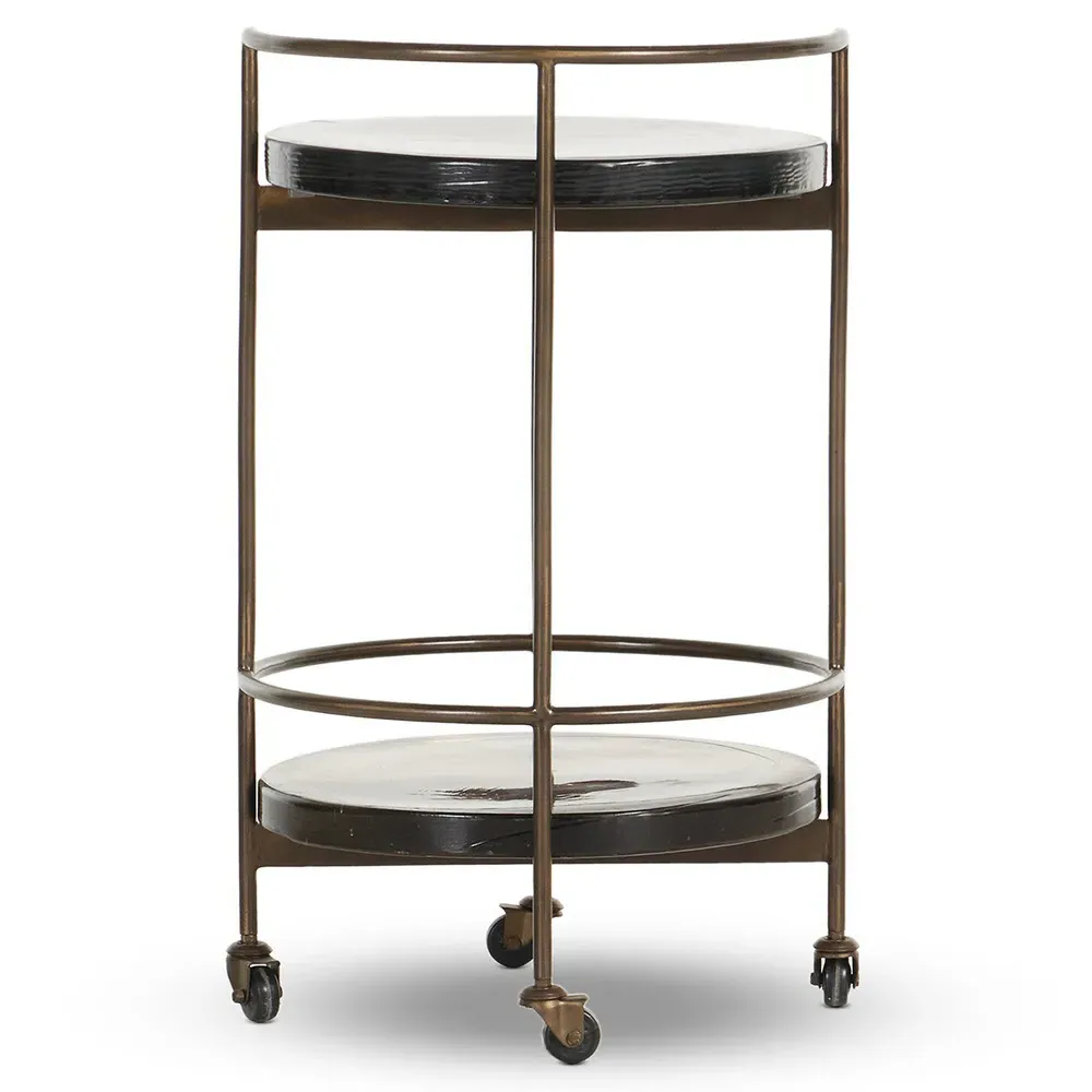 Ovidia Bar Cart - Brown, Glass