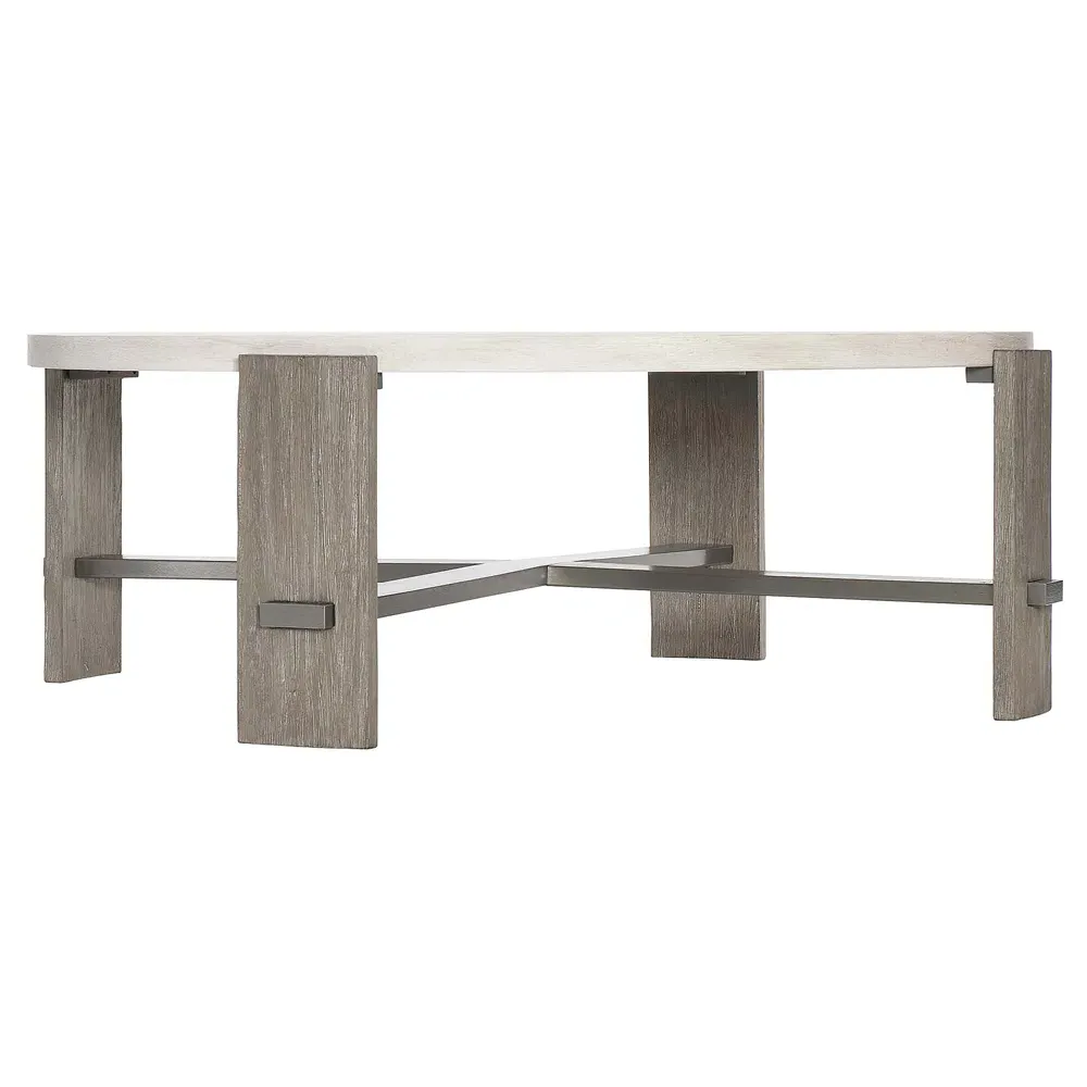 Owen Round Coffee Table - White, Wood