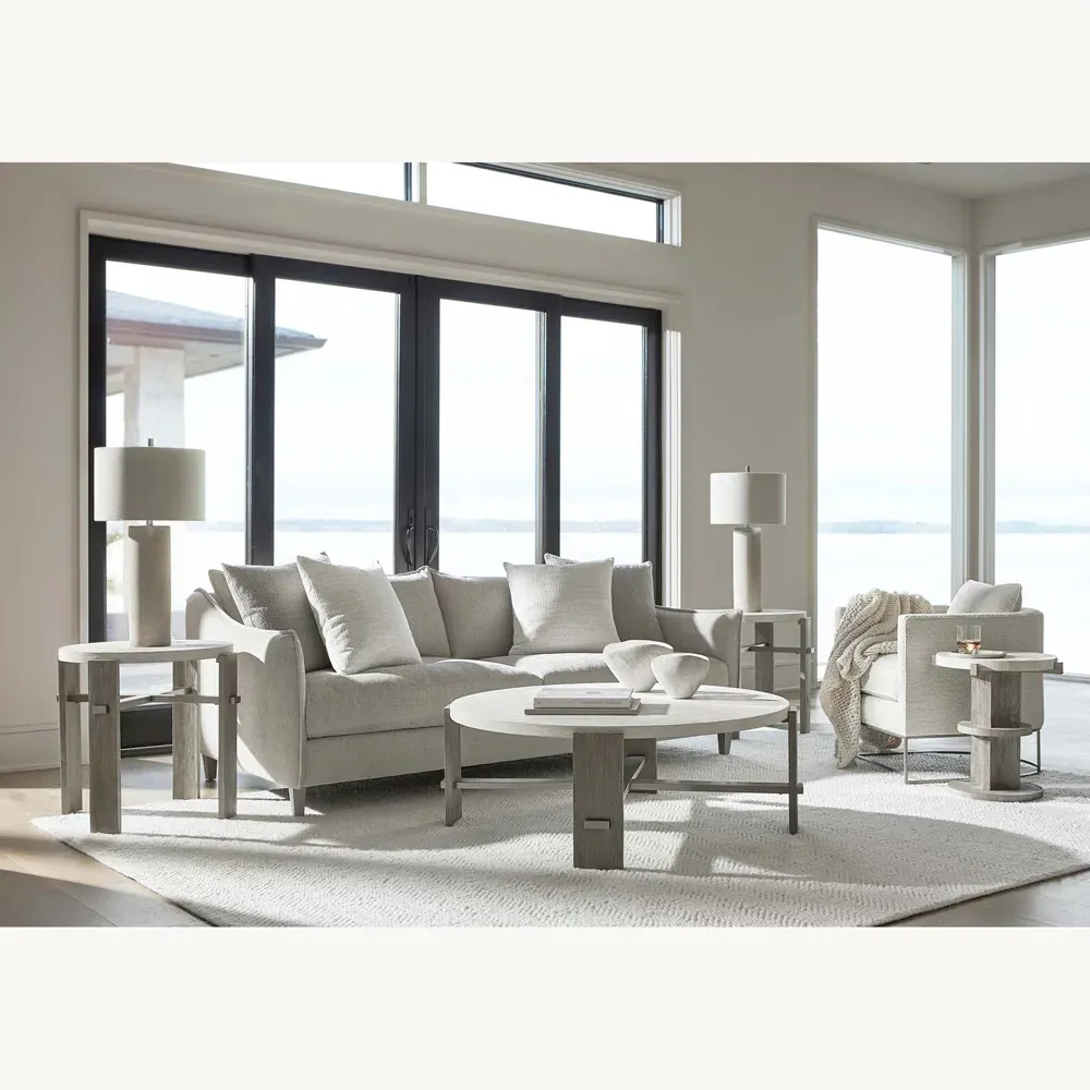 Owen Round Coffee Table - White, Wood