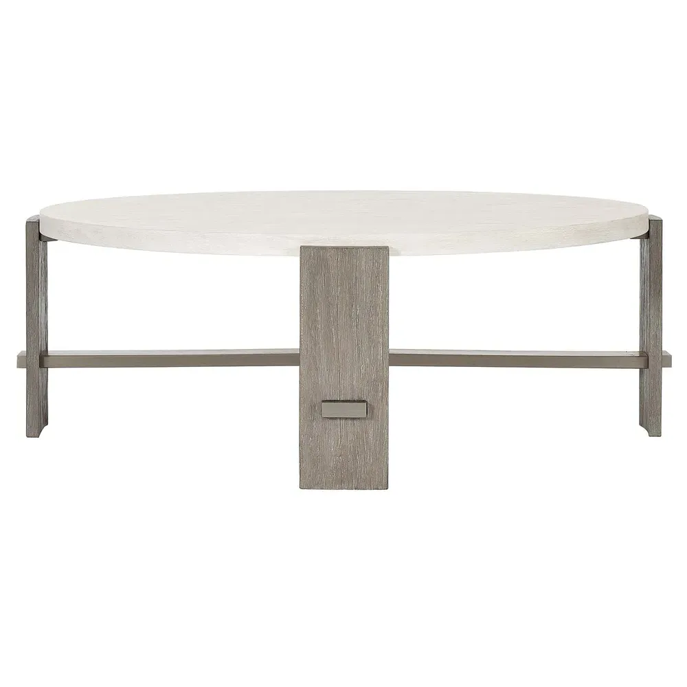 Owen Round Coffee Table - White, Wood image
