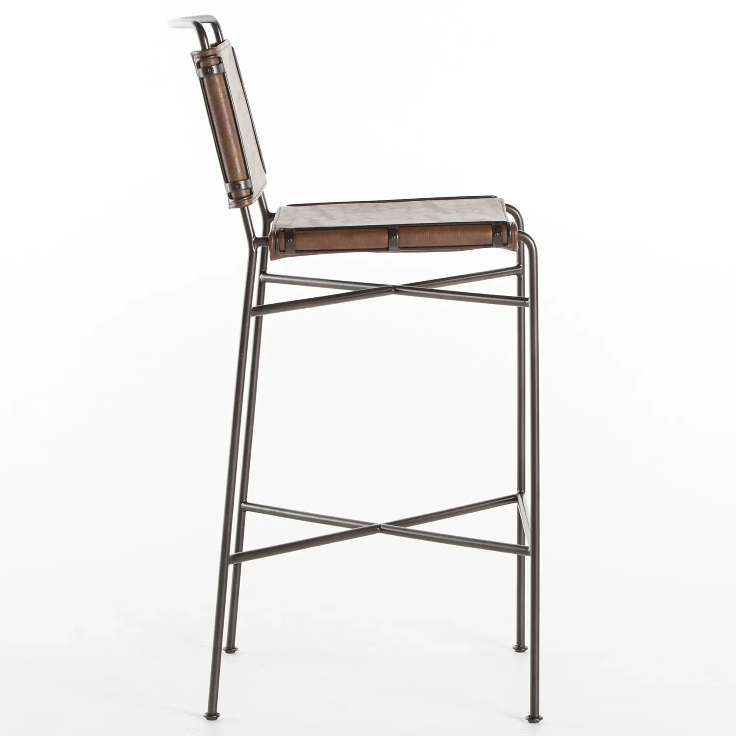 Oxton Bar Stool - Dark Brown, Iron