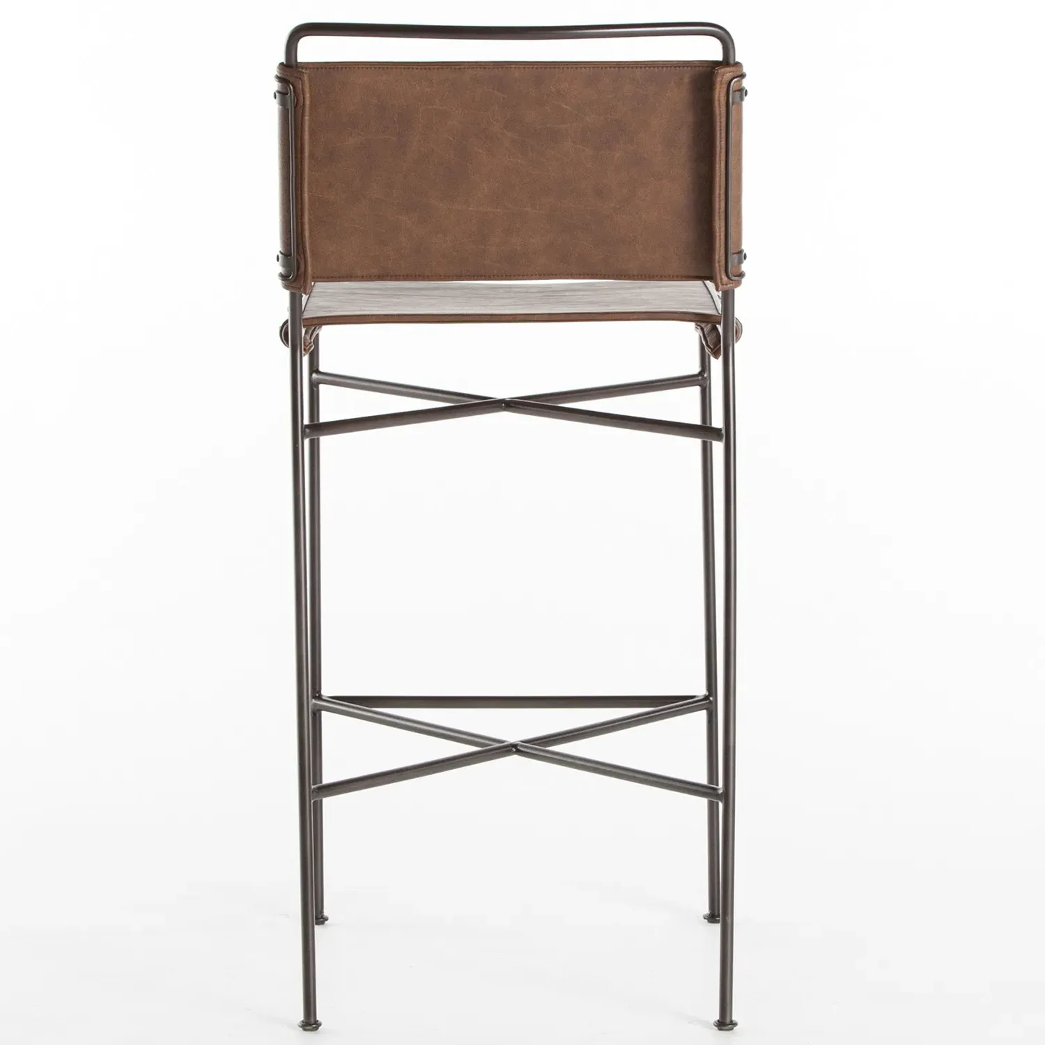 Oxton Bar Stool - Dark Brown, Iron
