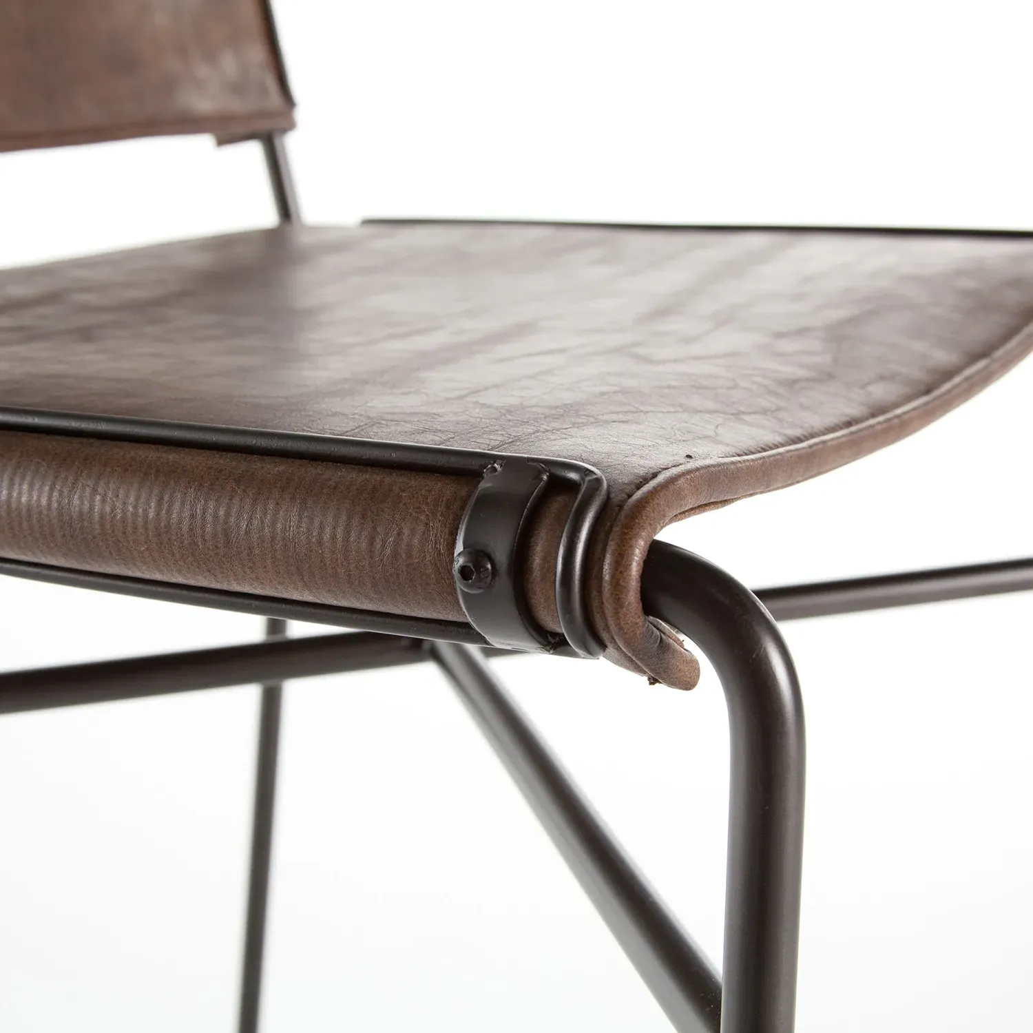 Oxton Bar Stool - Dark Brown, Iron