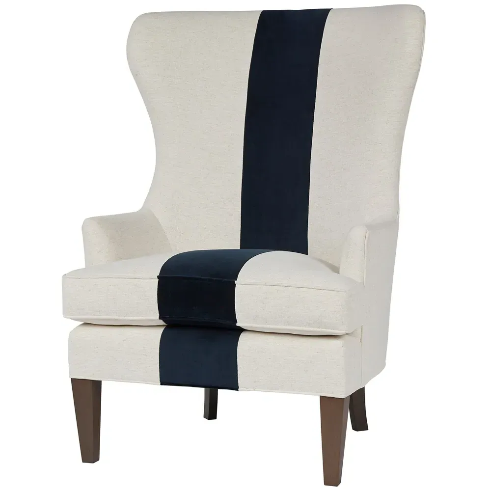 Pablo Wing Chair - White, Performance Fabric