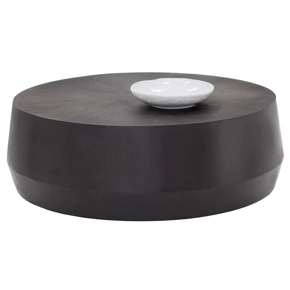 Pacheco Round Coffee Table - Gunmetal, Aluminum