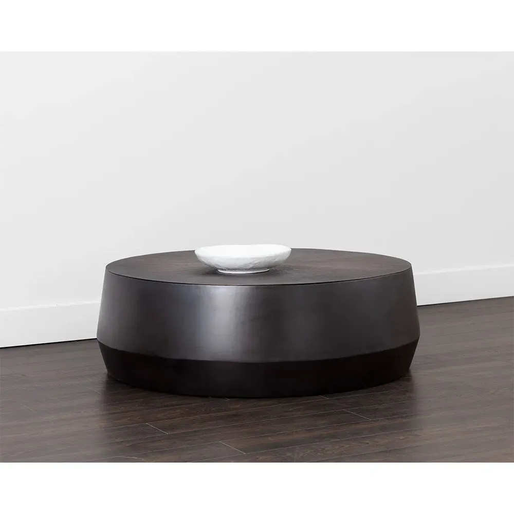 Pacheco Round Coffee Table - Gunmetal, Aluminum