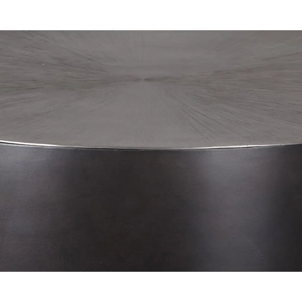 Pacheco Round Coffee Table - Gunmetal, Aluminum