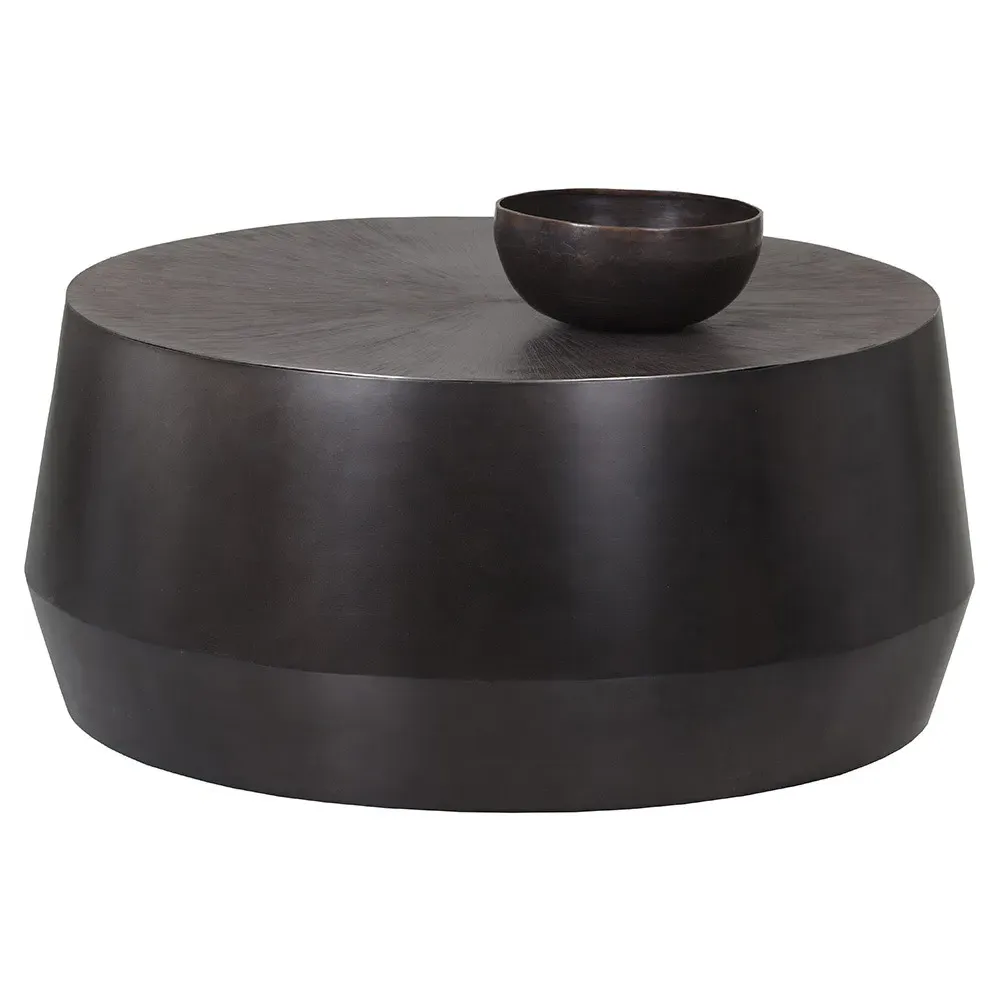Pacheco Round Coffee Table - Gunmetal, Aluminum