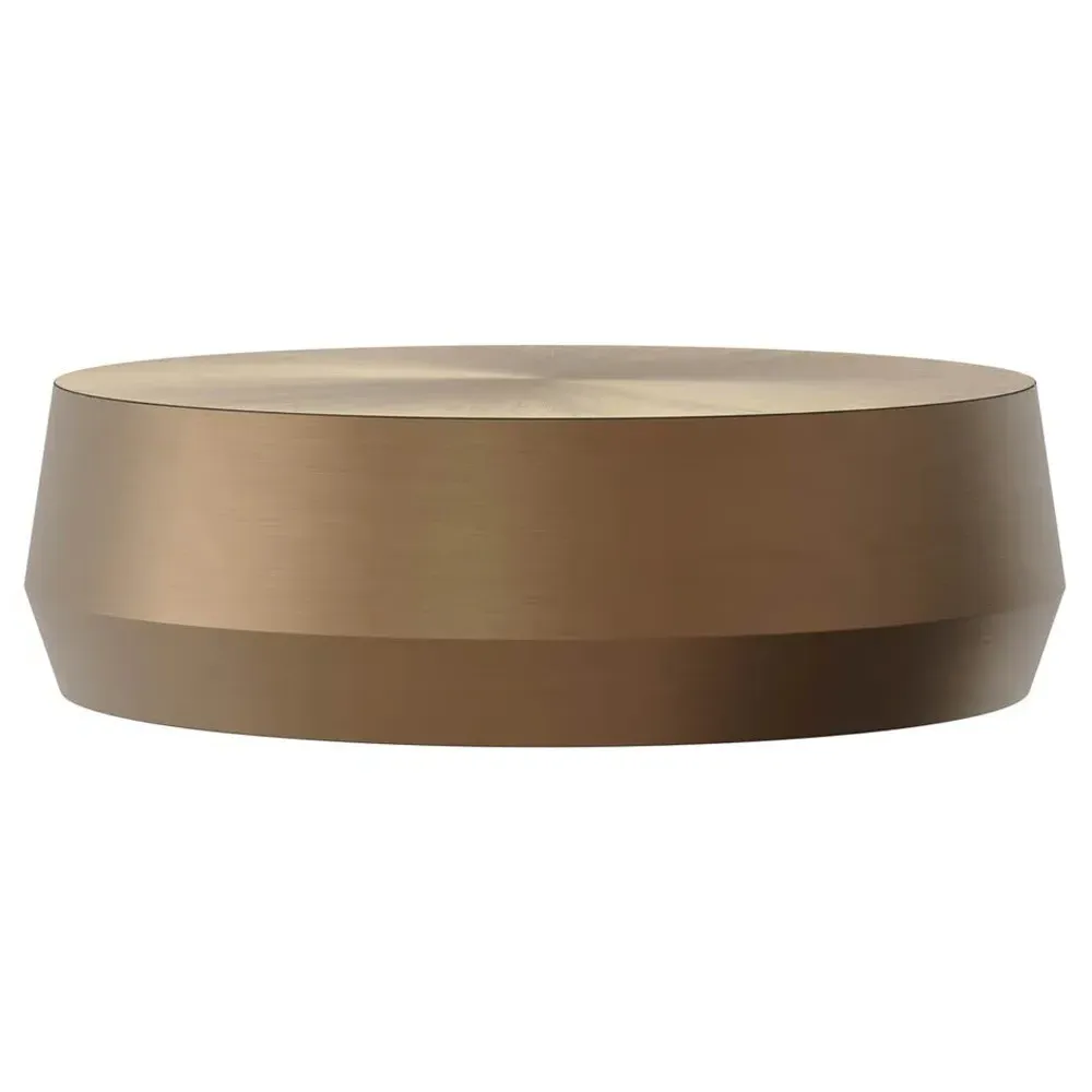 Pacheco Round Drum Coffee Table - Antique Gold, Aluminum image